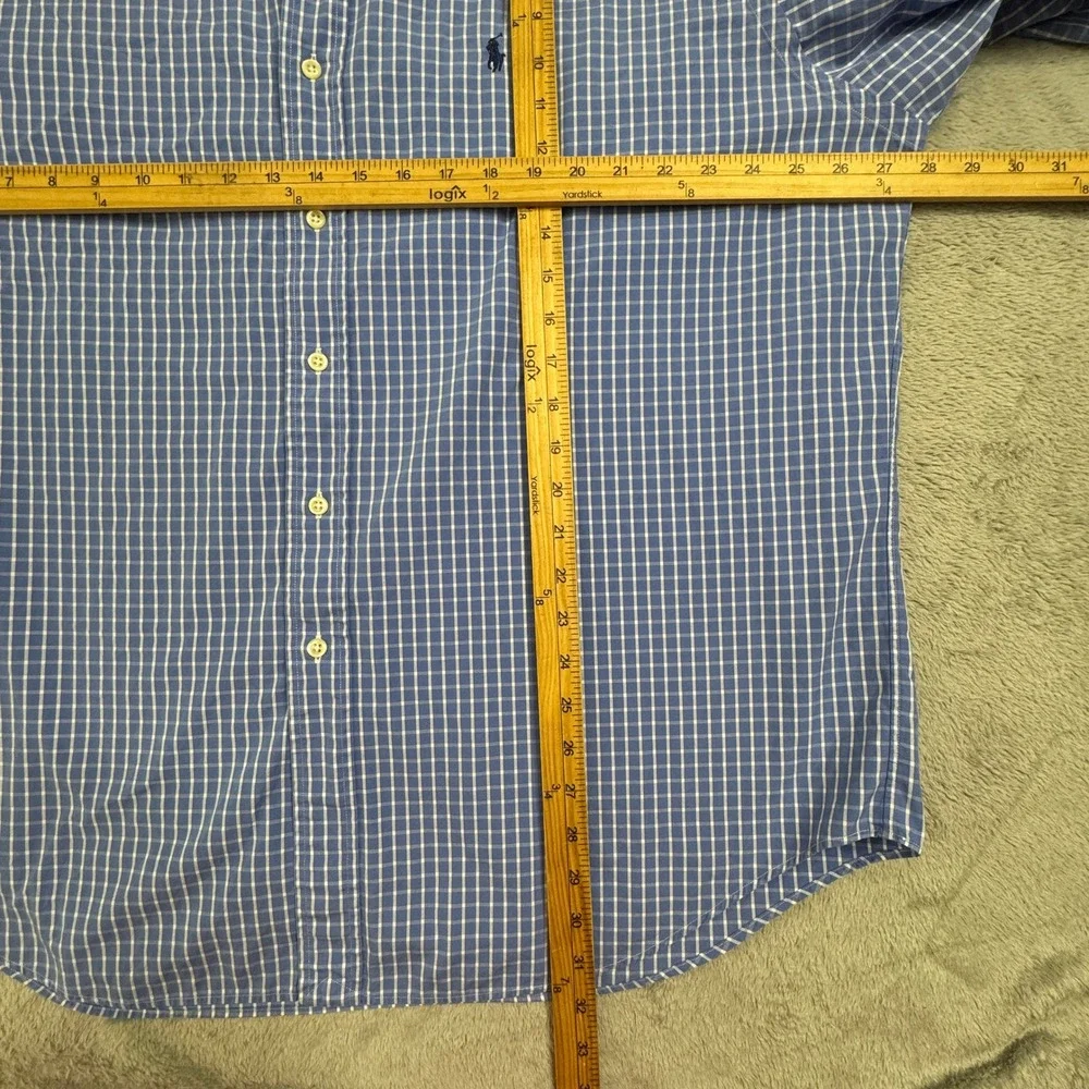 Ralph Lauren‎ Men's Long Sleeve Button Front Shirt Size XL Blue and white